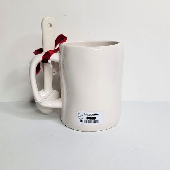 Rae Dunn I LUV YOU With Valentine Heart Shaped Spoon Valentine's Day Mug - NEW - Picture 3 of 6